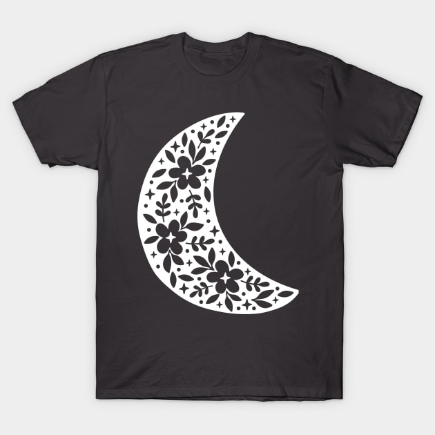 White Moon (Negative Space) T-Shirt by Designs by Katie Leigh